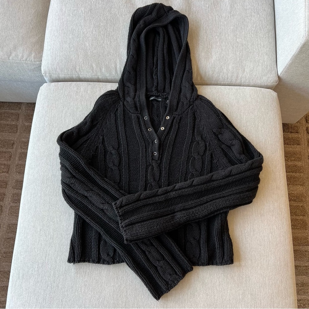 Moda International Black Cable Knit Sweater